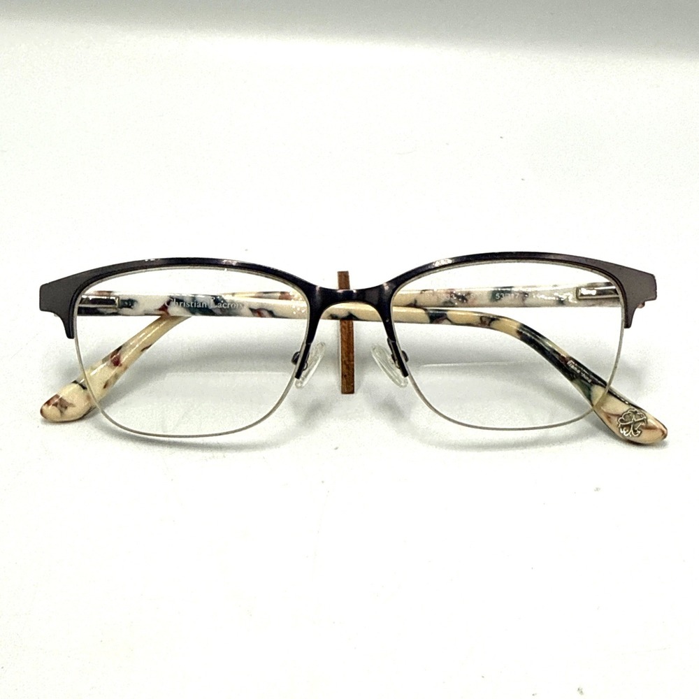 Christian Lacroix CL 3033 902 Semi Rimless Cat Eye Eyeglass Frames Marbled 53mm